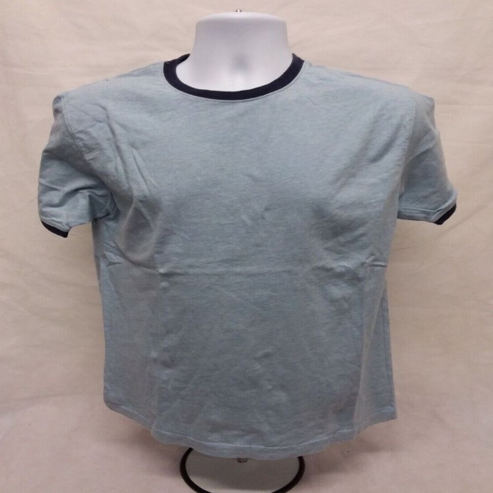 Men's Medium St. John's Bay Short Sleeve Solid Blue Crew Neck Cotton T-Shirt